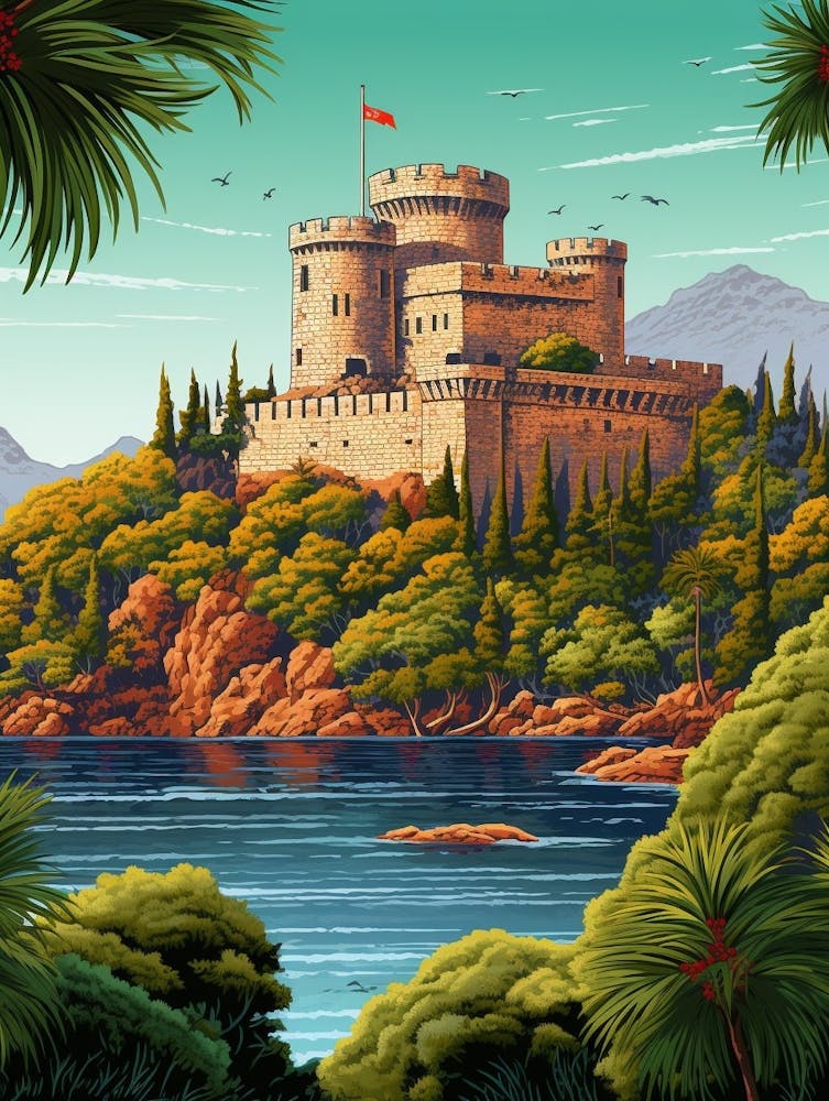 Bodrum Castle St Peters Caastle Pixel Art 7