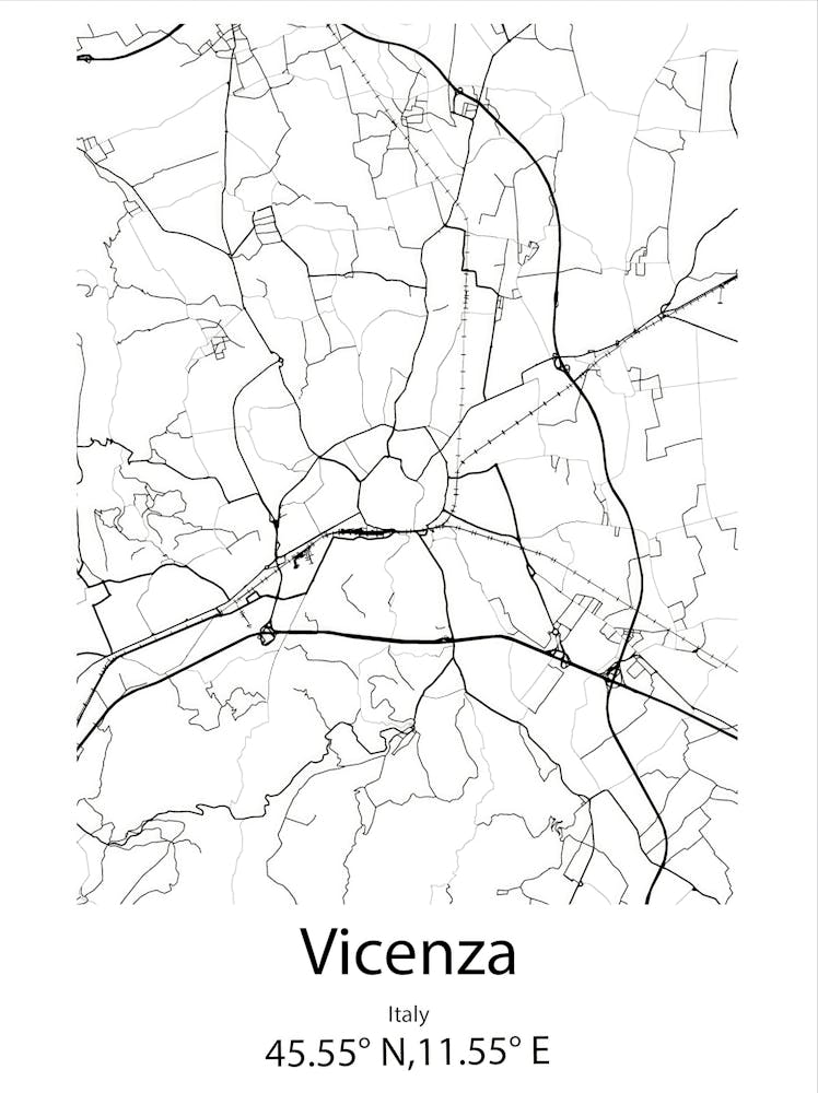 Vicenza,Italy Minimalist Map
