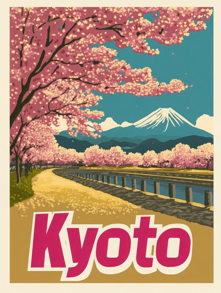 Aihrgdesign A 1970s Inspired Travel Poster For Kyoto 1