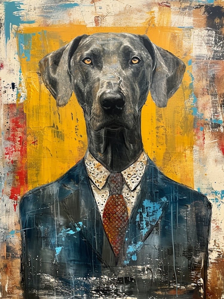 Dog In A Suit Kitsch Portrait 3