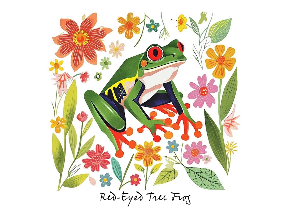 Little Floral Red Eyed Tree Frog 1 Poster