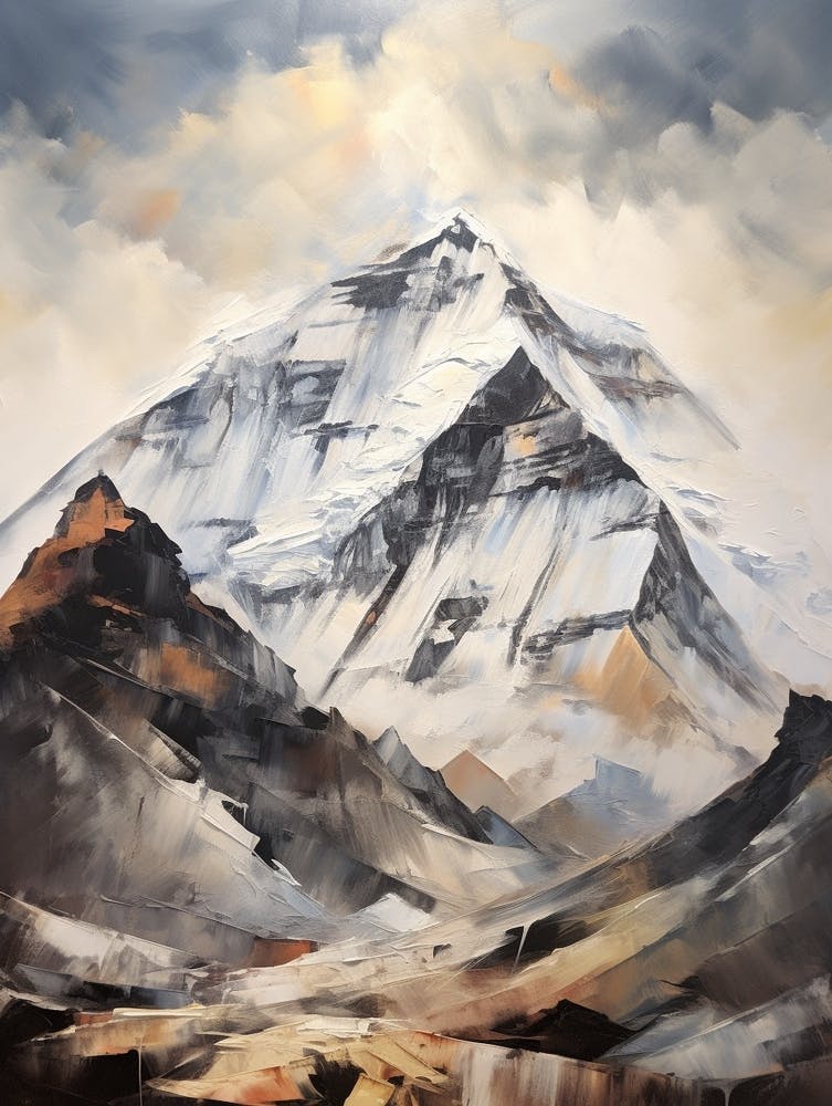 Mount Everest Nepal Tibet 2 Mountain Painting