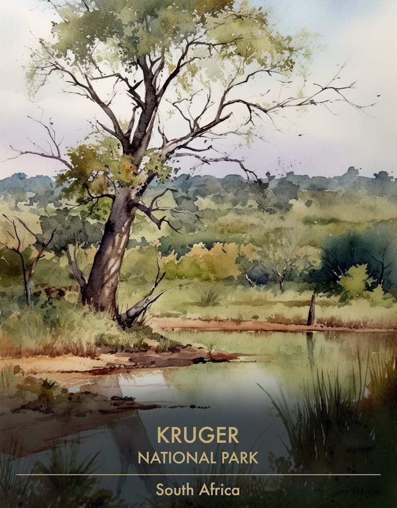 Kruger National Park South Africa Watercolour 4