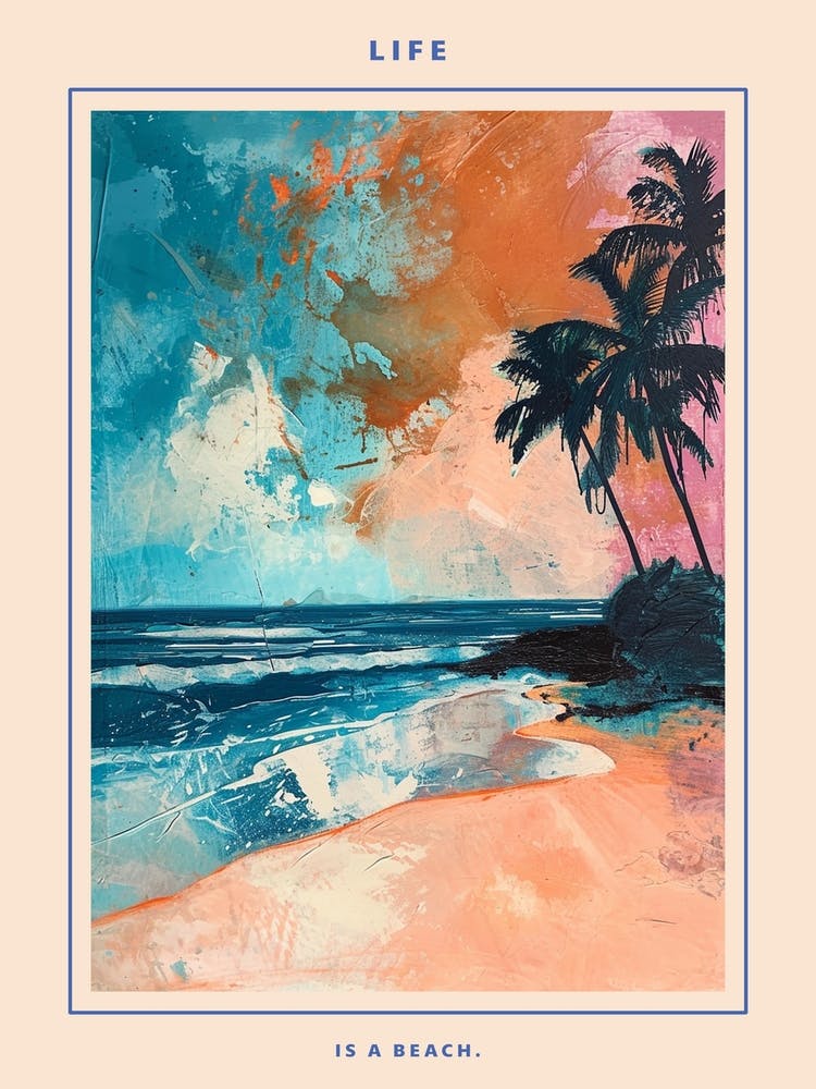 Retro Beach Scene Poster 7