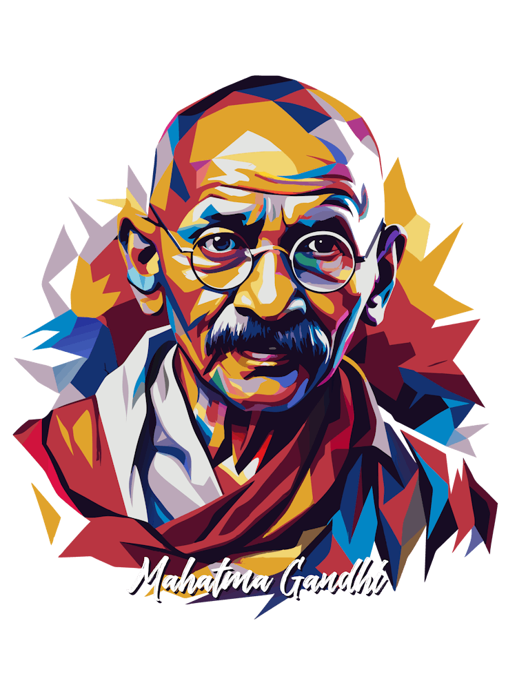 Mahatma Gandhi 01 Portrait WPAP Pop Art