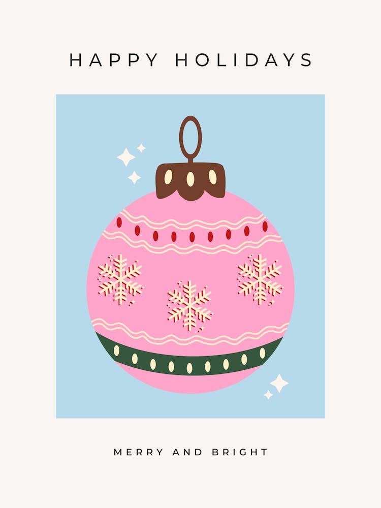 Christmas Bauble Pink And Blue