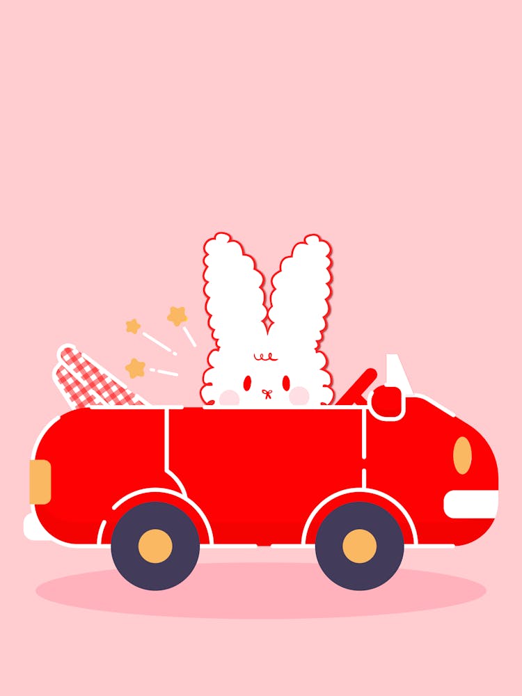 Hase im Auto