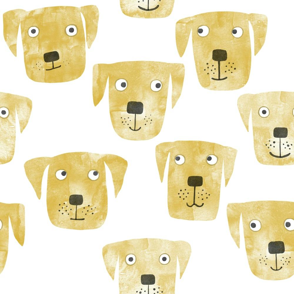 Fun Watercolor Golden Yellow Labrador Retriever Dogs