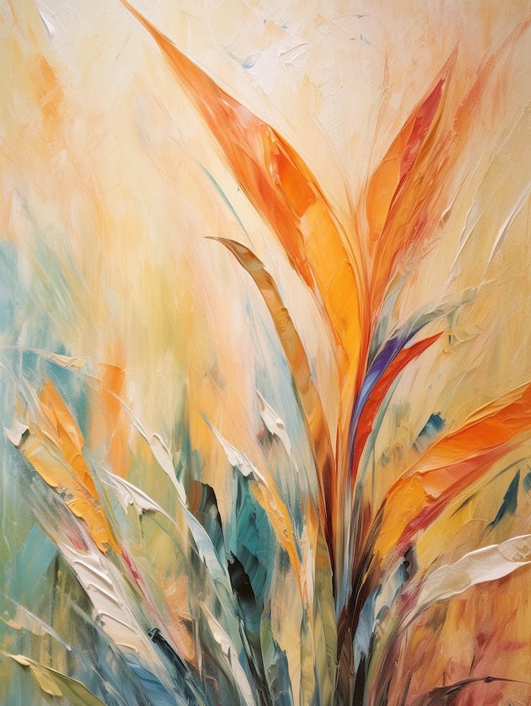 Fall Flower Painting Bird Of Paradise 2