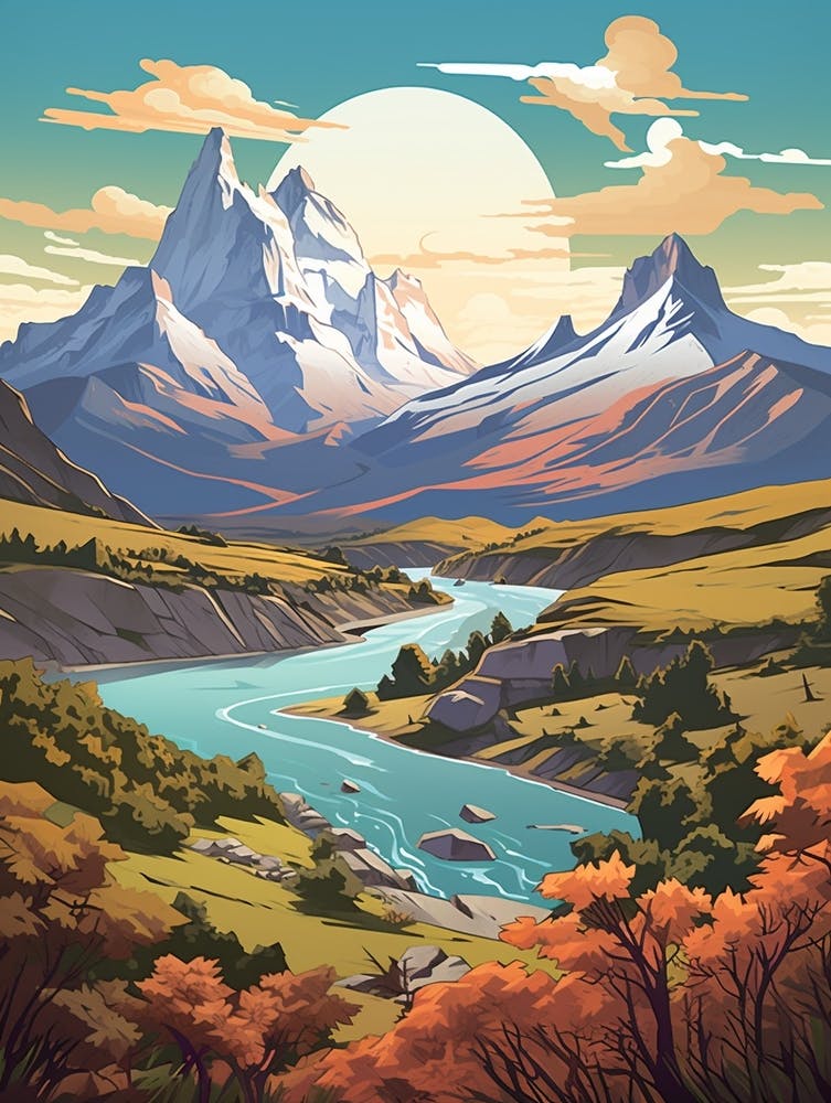 Patagonia 3 Vintage Travel Illustration