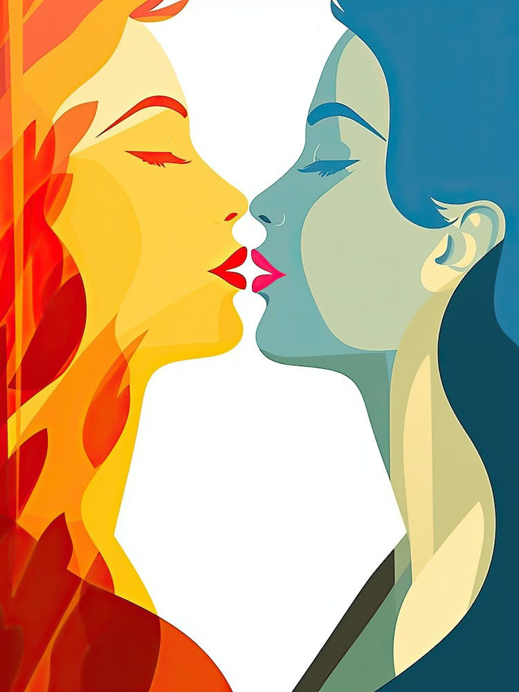 Two Women Kissing, Erotic art 1
