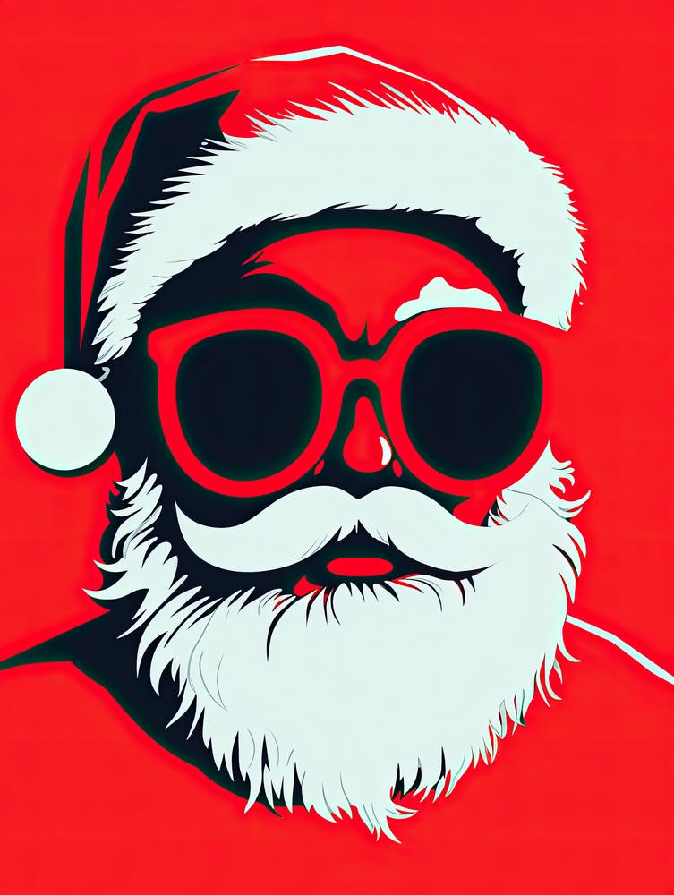 Santa Claus In Sunglasses, Pop Art 2