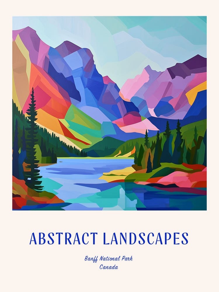 Colourful Abstract Banff National Park Canada 4 Poster Blue