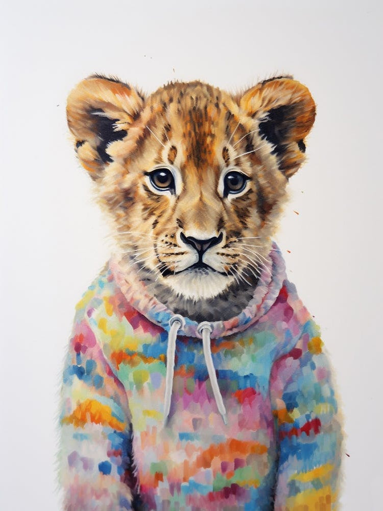 Baby Animal Wearing Sweater Lion 4
