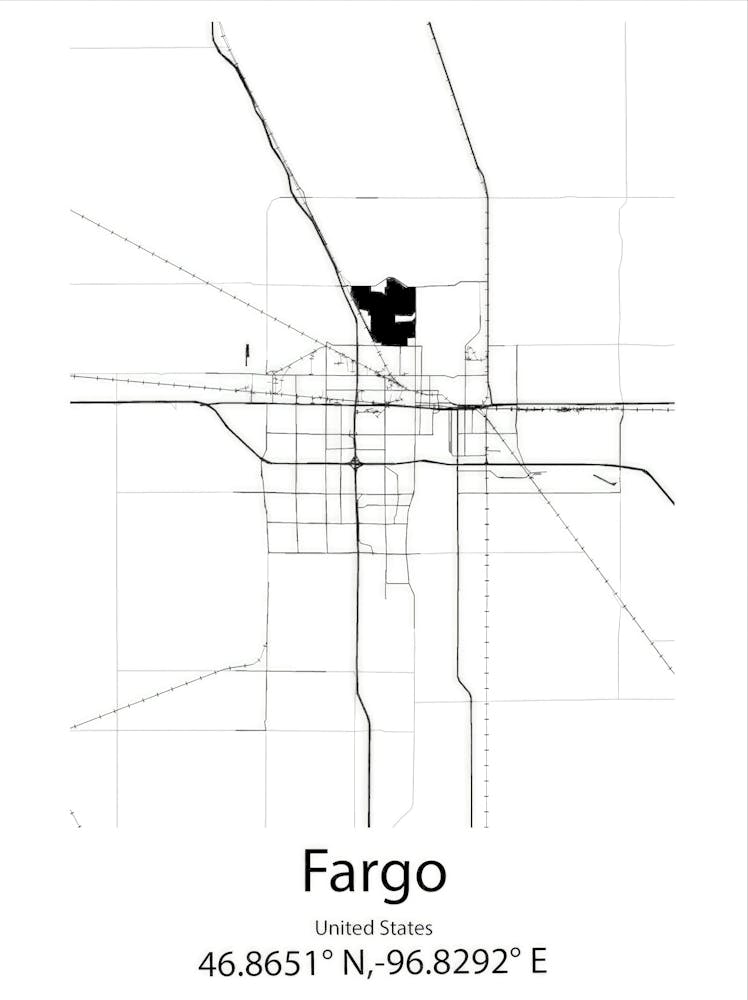 Fargo,United States Minimalist Map