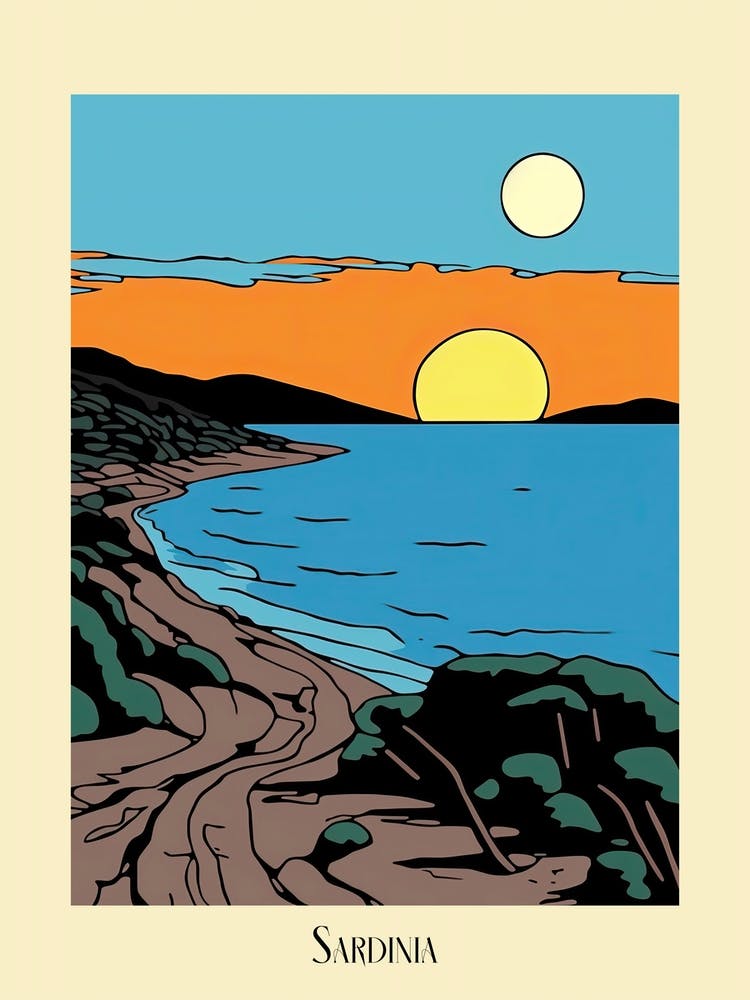 Poster Of Minimal Design Style Of Sardinia, Italy 3