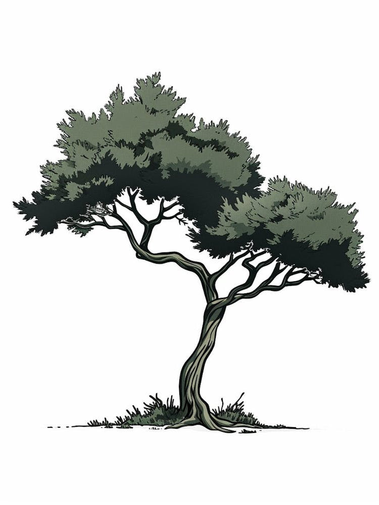 Cedar Tree Pixel Illustration 4