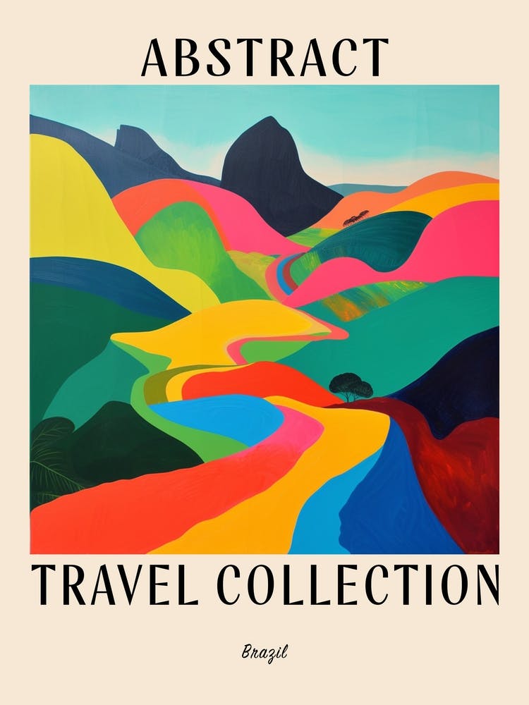 Abstract Travel Collection Poster Brazil 2