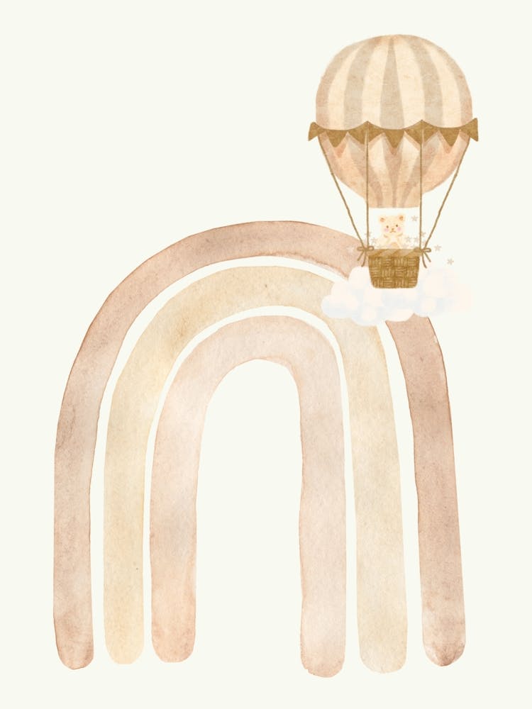 Rainbow Kids Neutrals Watercolour Nursery