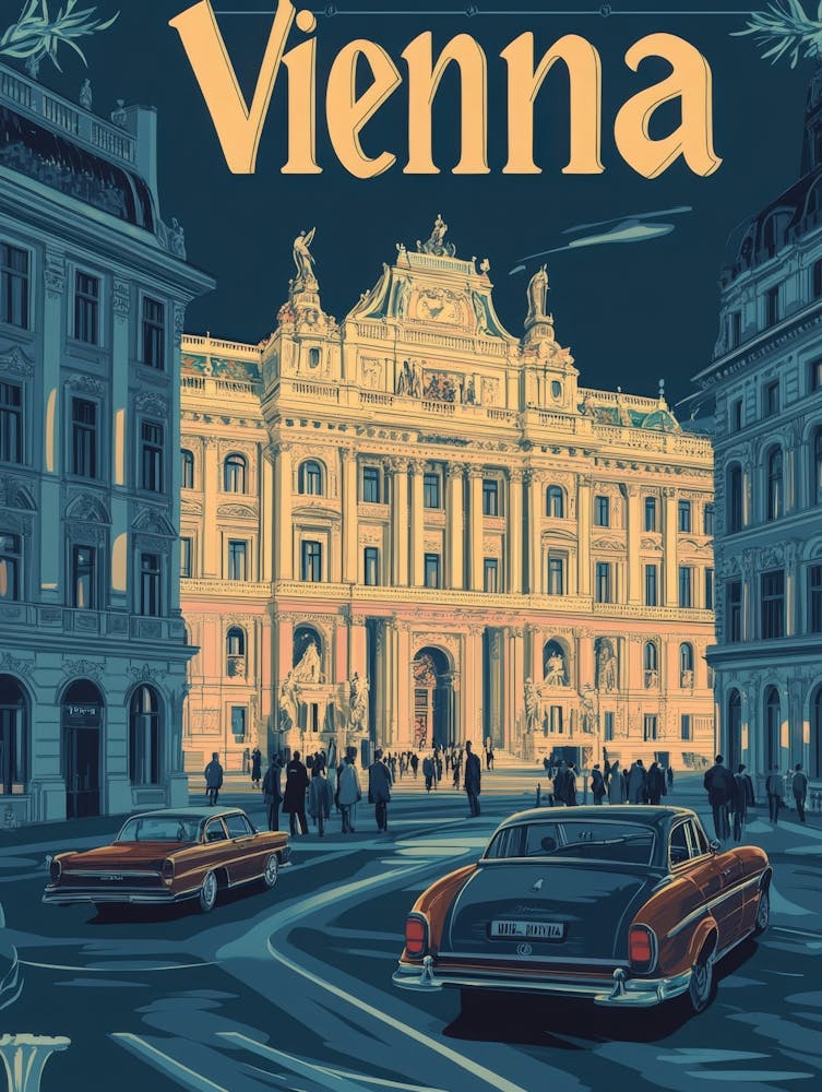 Aihrgdesign A Retro Travel Poster For Vienna 3