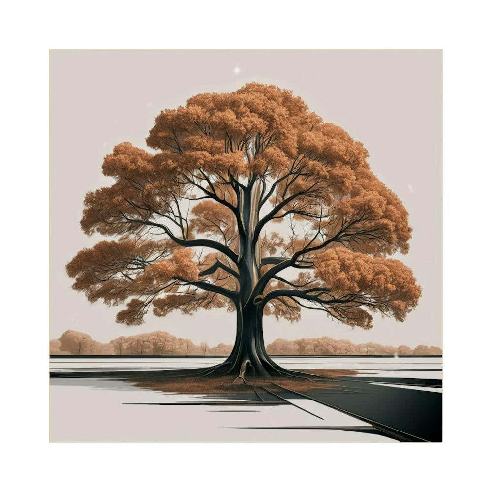 Large Tree With Orange Leaves