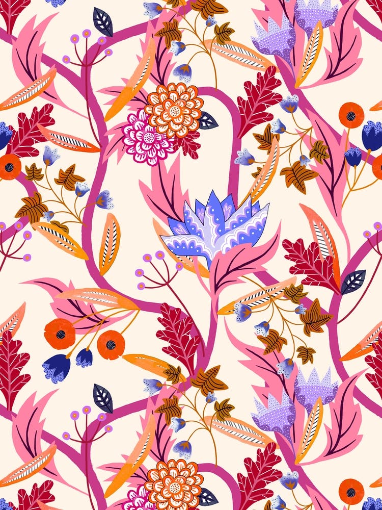 Eastern Delight - Cream Pink