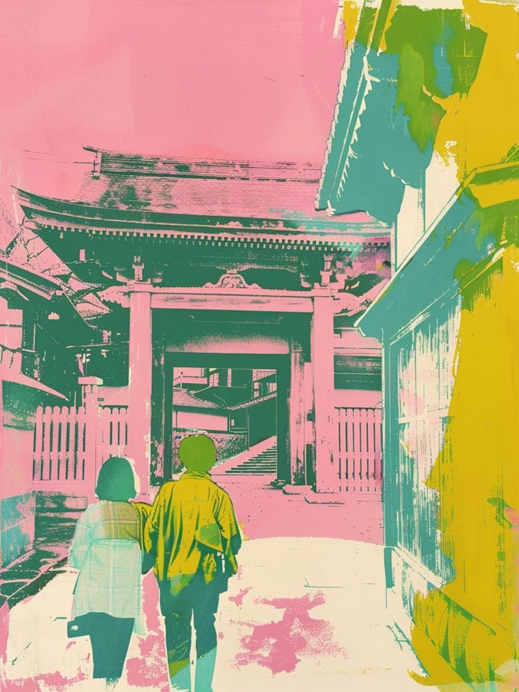 Nara Japan Retro Duotone Silkscreen 3