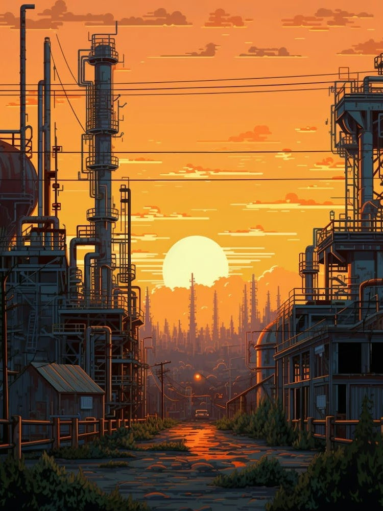 Industrial Landscape Pixel Art 1