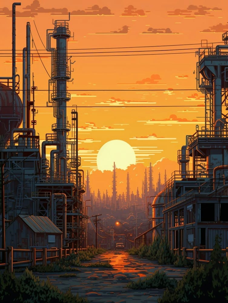 Industrial Landscape Pixel Art 1