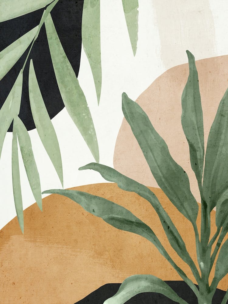 Abstract Art Tropical Palm Leaves