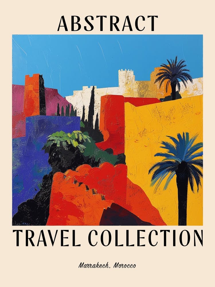 Abstract Travel Collection Poster Marrakech Morocco 6