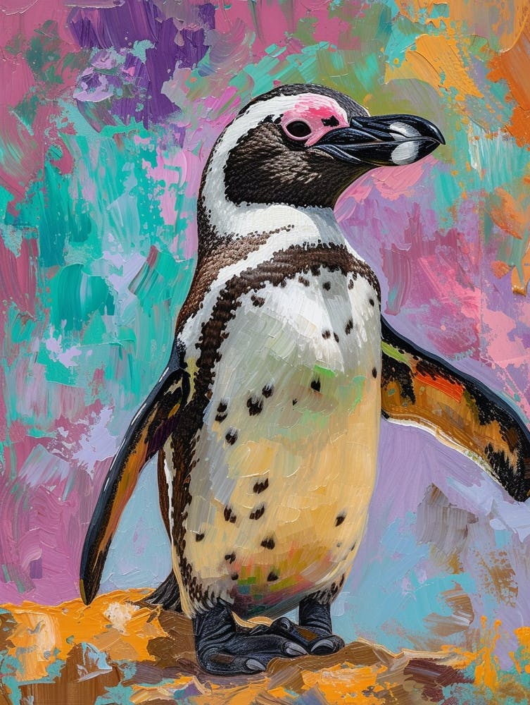 Afrikanischer Pinguin Signy Island Ölgemälde 2