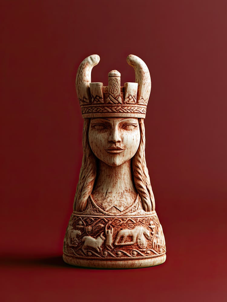 Chess Queen, Viking's Chess, Tafl Game 1