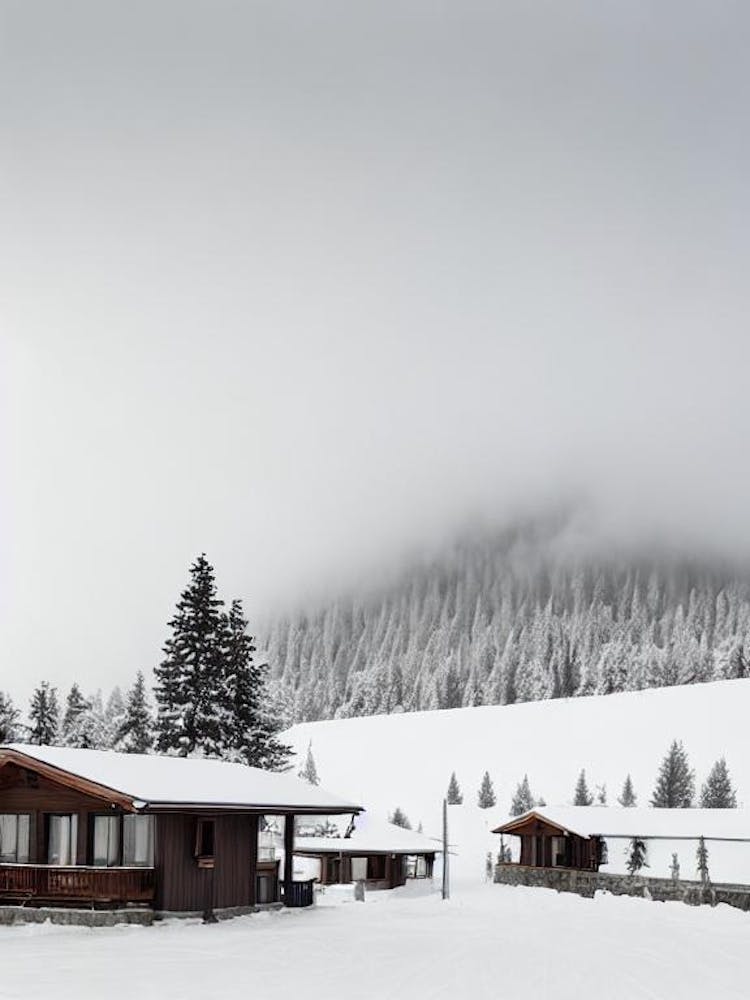 Borovets, Bulgaria Black And White Skiing Poster