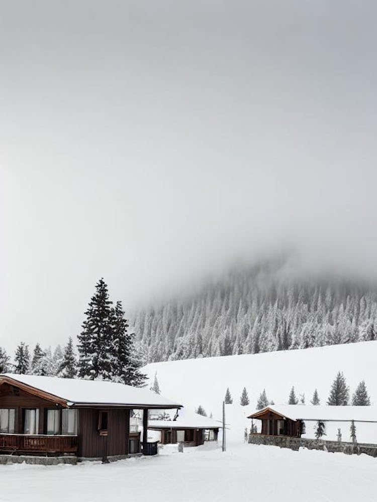 Borovets, Bulgaria Black And White Skiing Poster