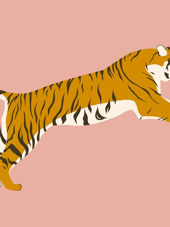 Leaping Tiger - Pink