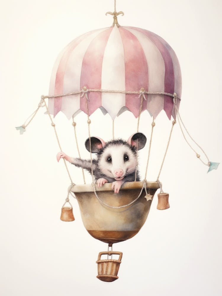 Baby Opossum 1 In A Hot Air Balloon