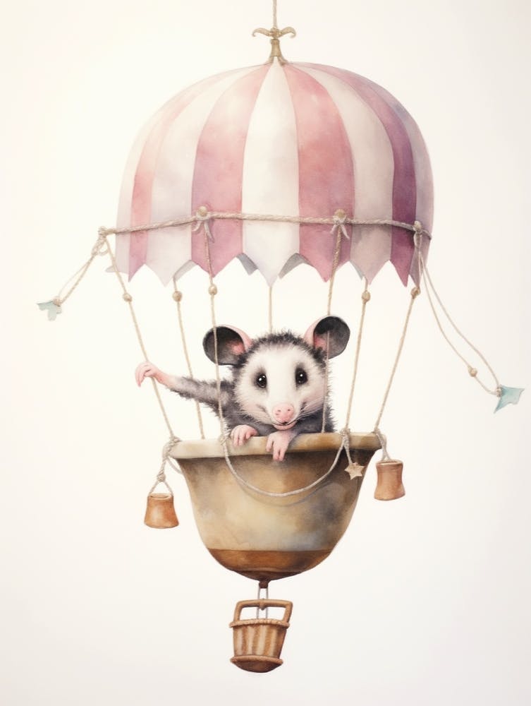 Baby Opossum 1 In A Hot Air Balloon