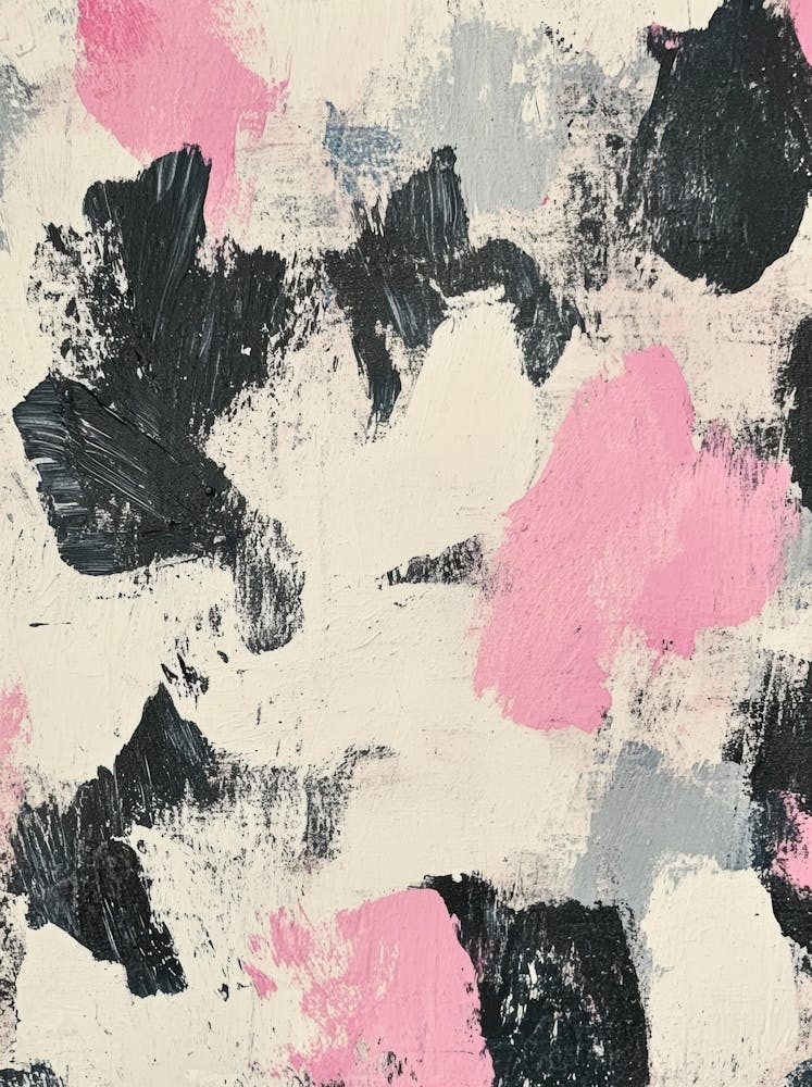 Pink And Black Abstract Painting 3