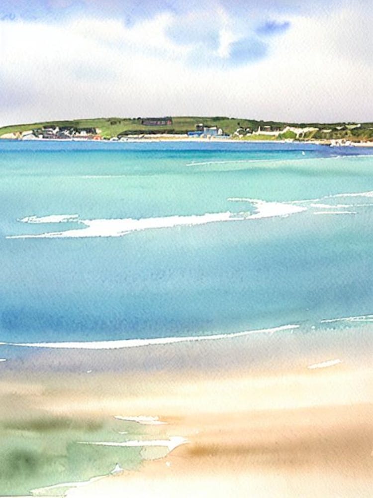St Ives Bay 3, Cornwall Watercolour