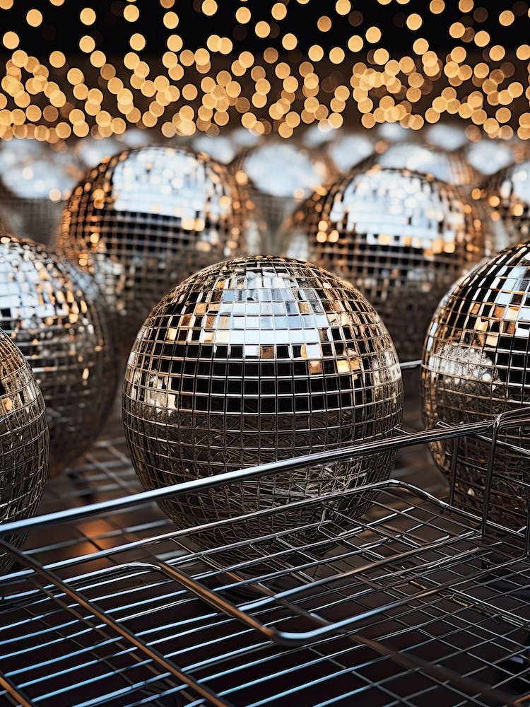 Disco Balls In Supermarket Carts 1
