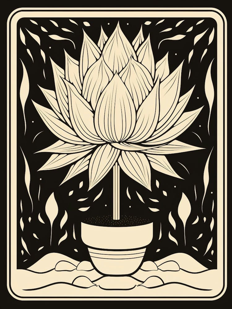 B&W Cactus Illustration Acanthocalycium 4