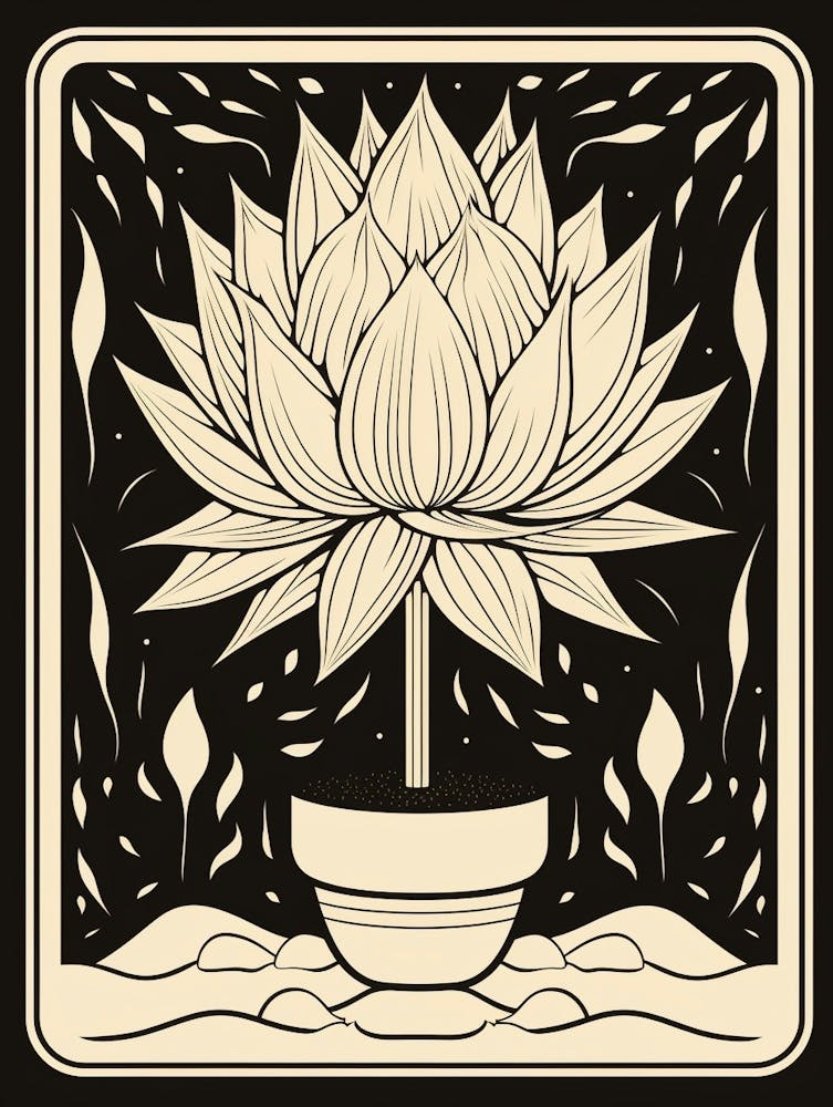 B&W Cactus Illustration Acanthocalycium 4