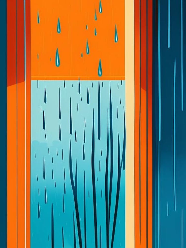 Rain On Window Water Waterscape Modern 2