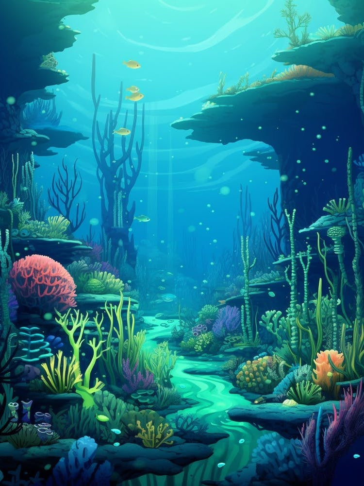 Underwater Landscape Pixel Art 4
