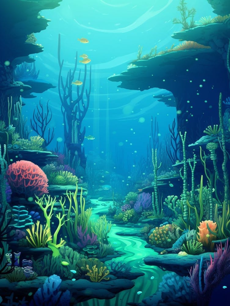 Underwater Landscape Pixel Art 4