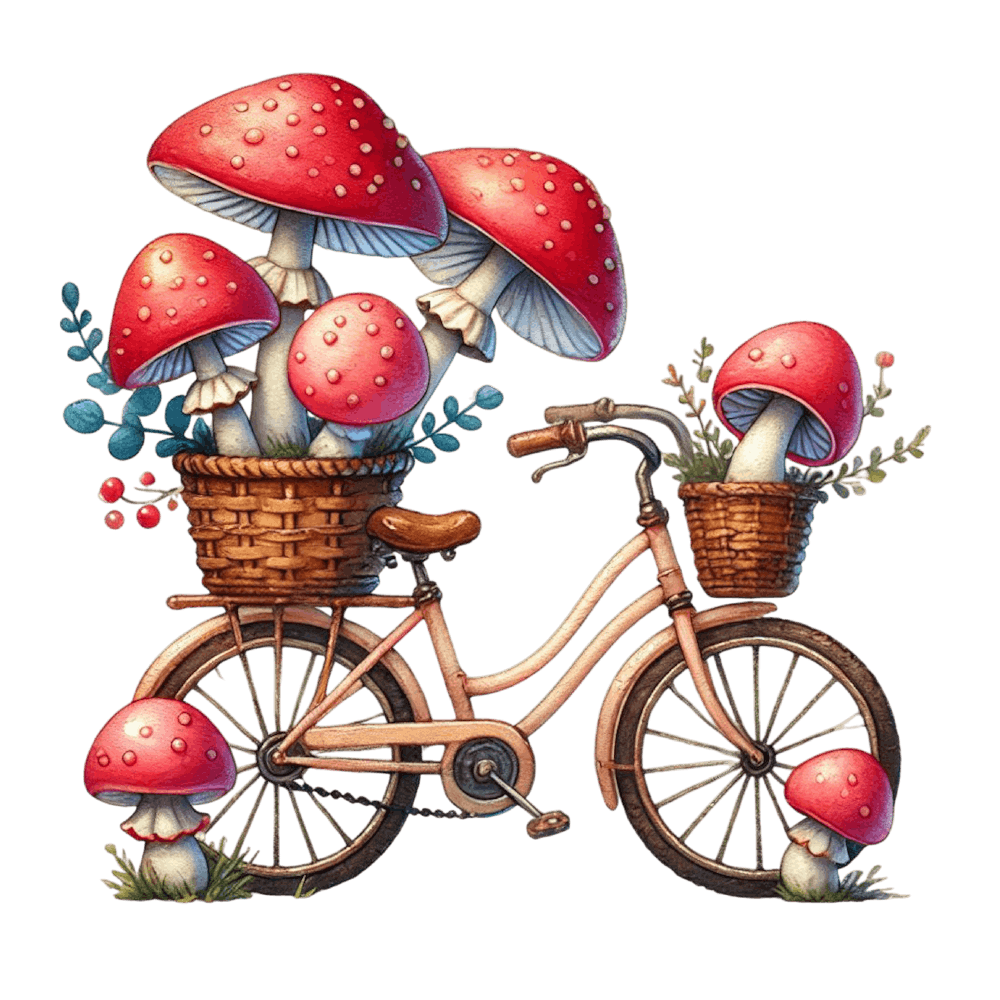 Bicycle With Mushrooms