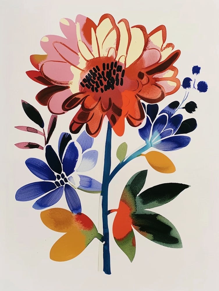 Painted Florals Chrysanthemum 2