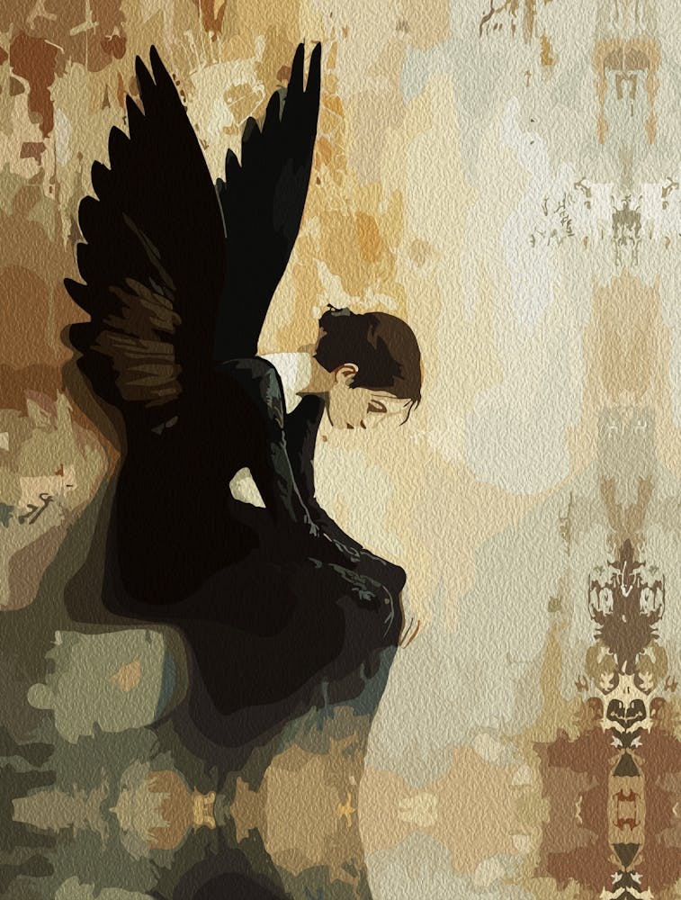 Fallen Grace – Melancholic Angel Reflection