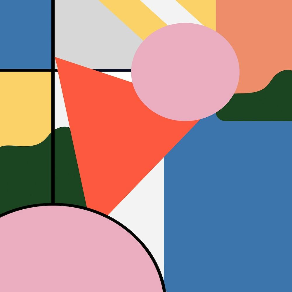 Mondrian Shapes Square